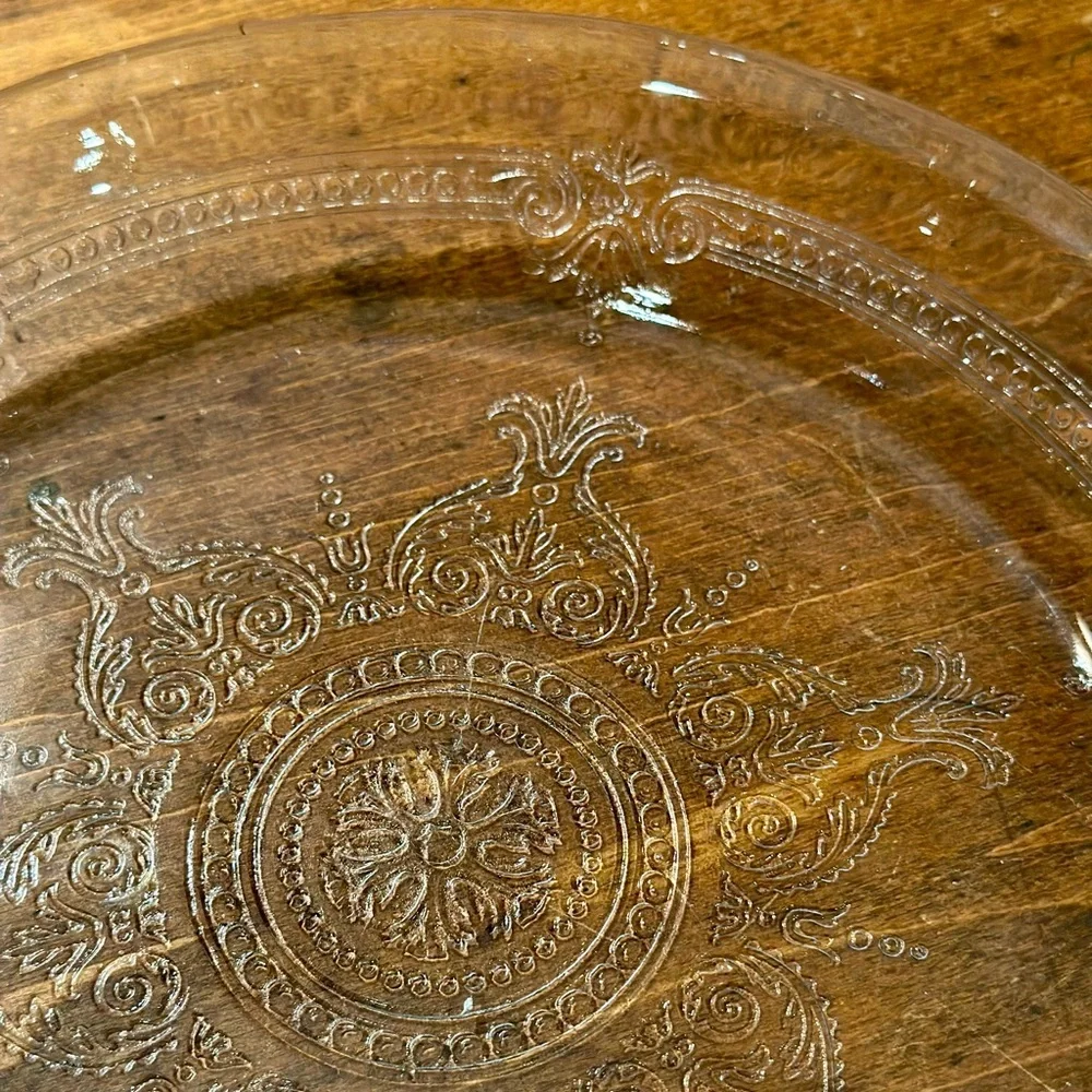 Vintage Fire King Clear Ornate Pie Plate